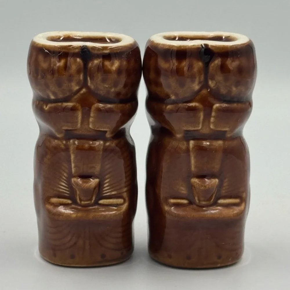 Pair of Maori Tiki Mug Shot Glasses